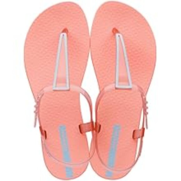 IPANEMA Stardust T-Strap Flat Sandals in Pink and Light Blue Size 6 - Picture 1 of 9